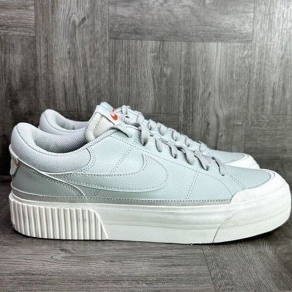 Nike Court Legacy Lift Women Size 9.5 Light Blue Platform Leather NEW DM7590-400